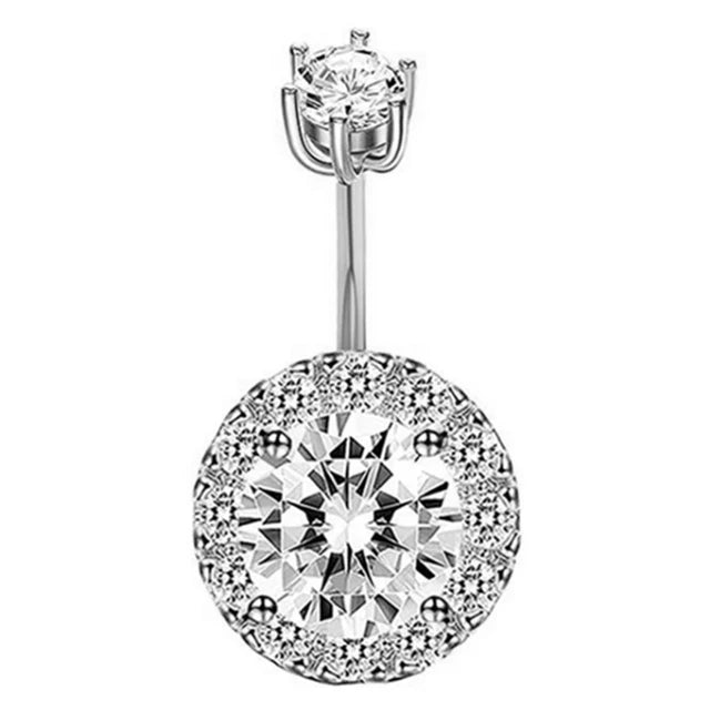 Surgical Steel Crystal Navel Piercing – Heart & Flower – Sexy and Elegant Jewelry