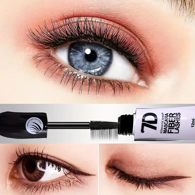 7D Fiber Waterproof Mascara – Long-Lasting Curling Effect – Pack of 1/2/3 Pieces