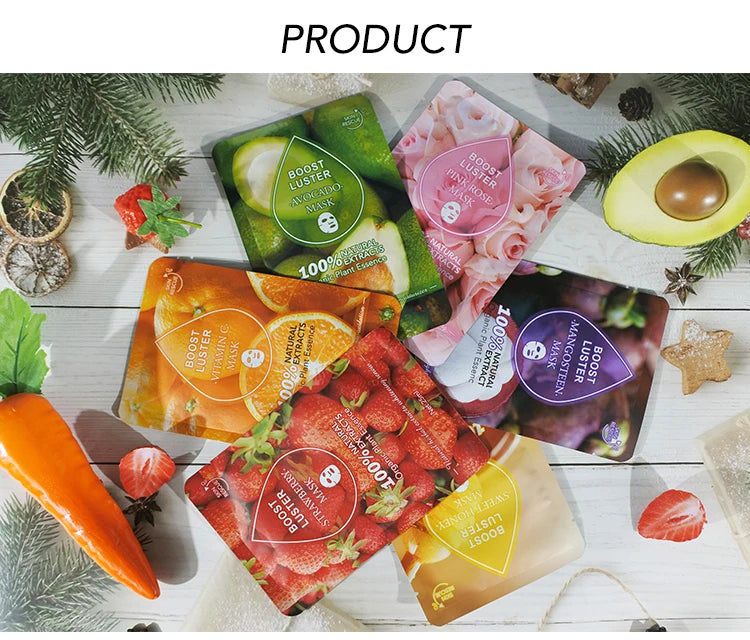 10 PCS AILKE Face Mask Vitamin C &amp; Hyaluronic Acid – Moisturizing, Brightening, Anti-Wrinkle 