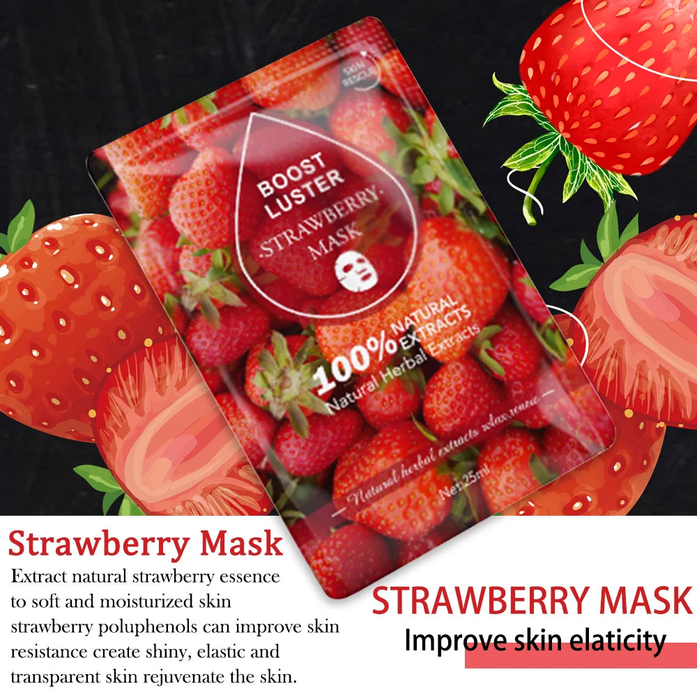 10 PCS AILKE Face Mask Vitamin C &amp; Hyaluronic Acid – Moisturizing, Brightening, Anti-Wrinkle 