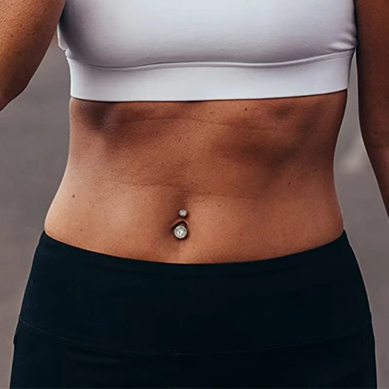 Surgical Steel Crystal Navel Piercing – Heart &amp; Flower – Sexy and Elegant Jewelry