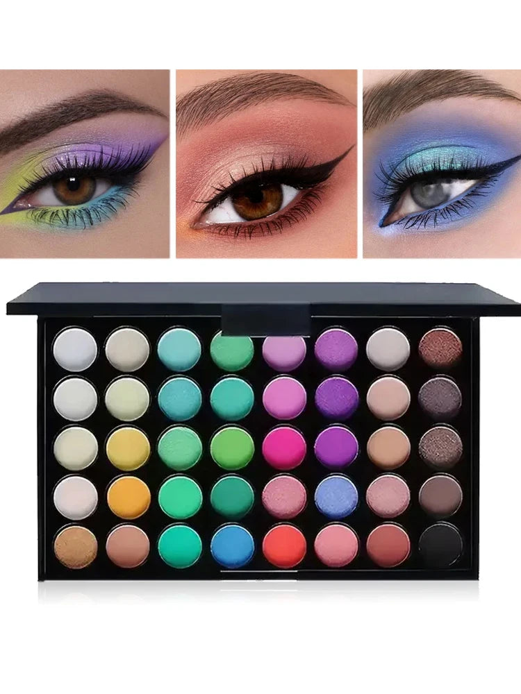 Palette Yeux 40 Couleurs – Glitter & Mat – Waterproof, Tenue Longue Durée
