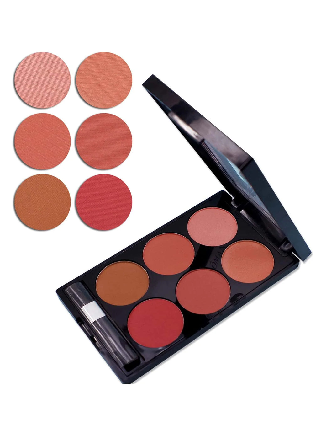 6-Color Blush & Contour All-in-One Palette – Matte & Pearlescent Powder Makeup