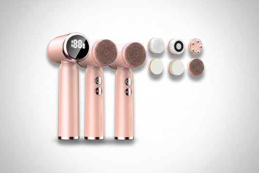 Brosse de Nettoyage Électrique Visage IPX6 – Soin Visage 6-en-1 Anti-Acné & Pores