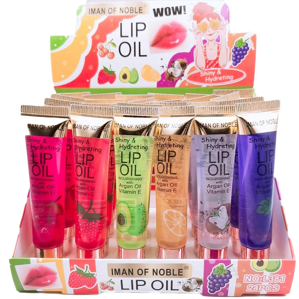 Set of 6 Fruity Lip Glosses – Moisturizing &amp; Shiny Clear Gel – Women's Lip Makeup