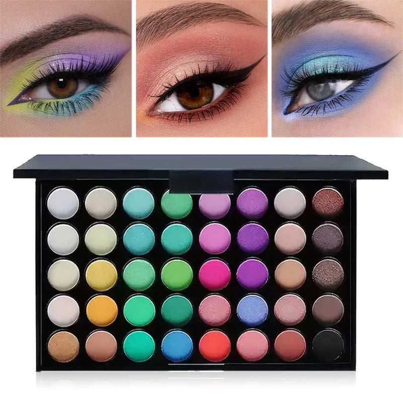 Palette Yeux 40 Couleurs – Glitter & Mat – Waterproof, Tenue Longue Durée