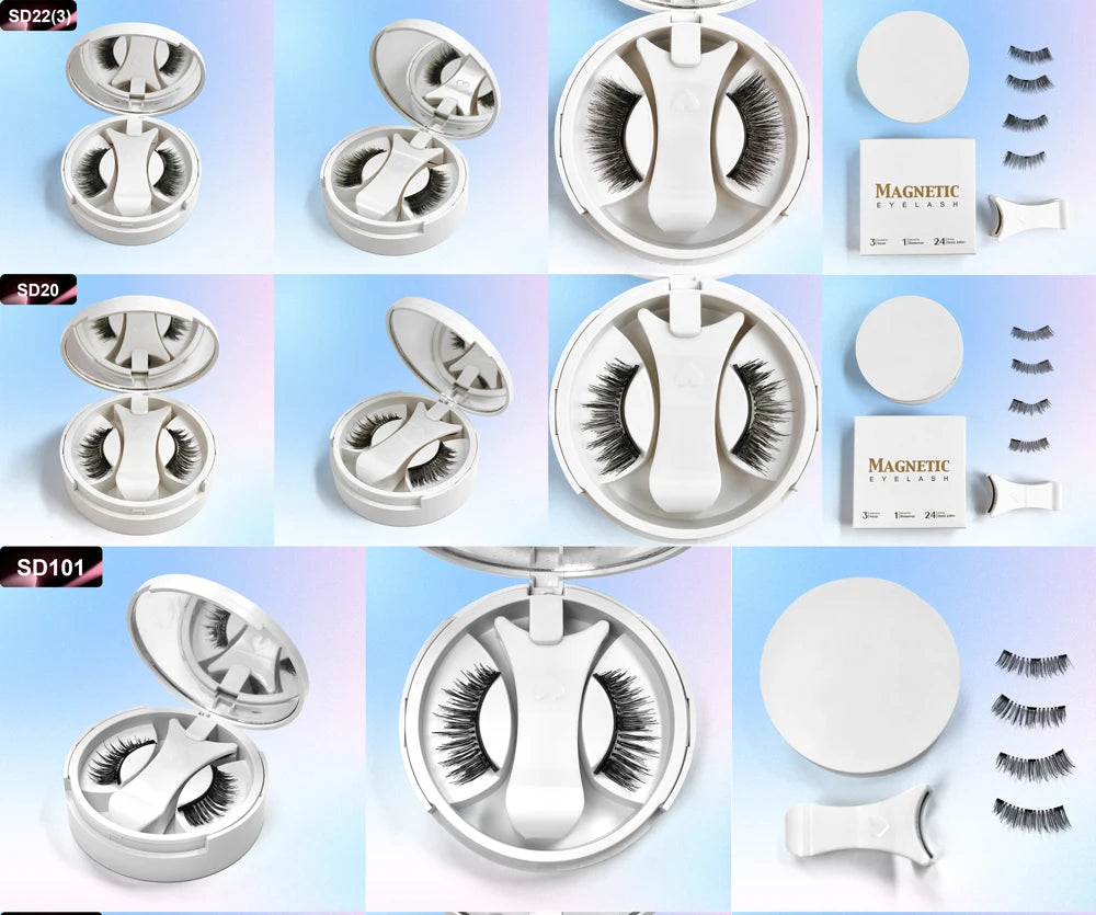 Cils magnétiques réutilisables – Faux cils sans colle avec pince applicatrice