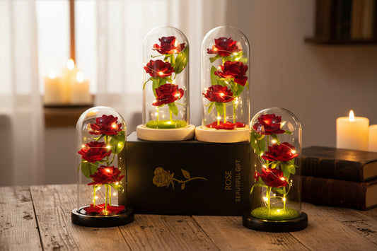 LED Galaxy Three Rose — Fleurs artificielles LED (sans piles)