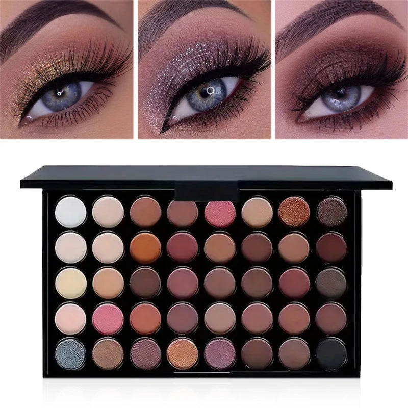 Palette Yeux 40 Couleurs – Glitter & Mat – Waterproof, Tenue Longue Durée