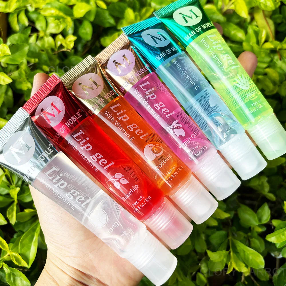 Set of 6 Fruity Lip Glosses – Moisturizing &amp; Shiny Clear Gel – Women's Lip Makeup