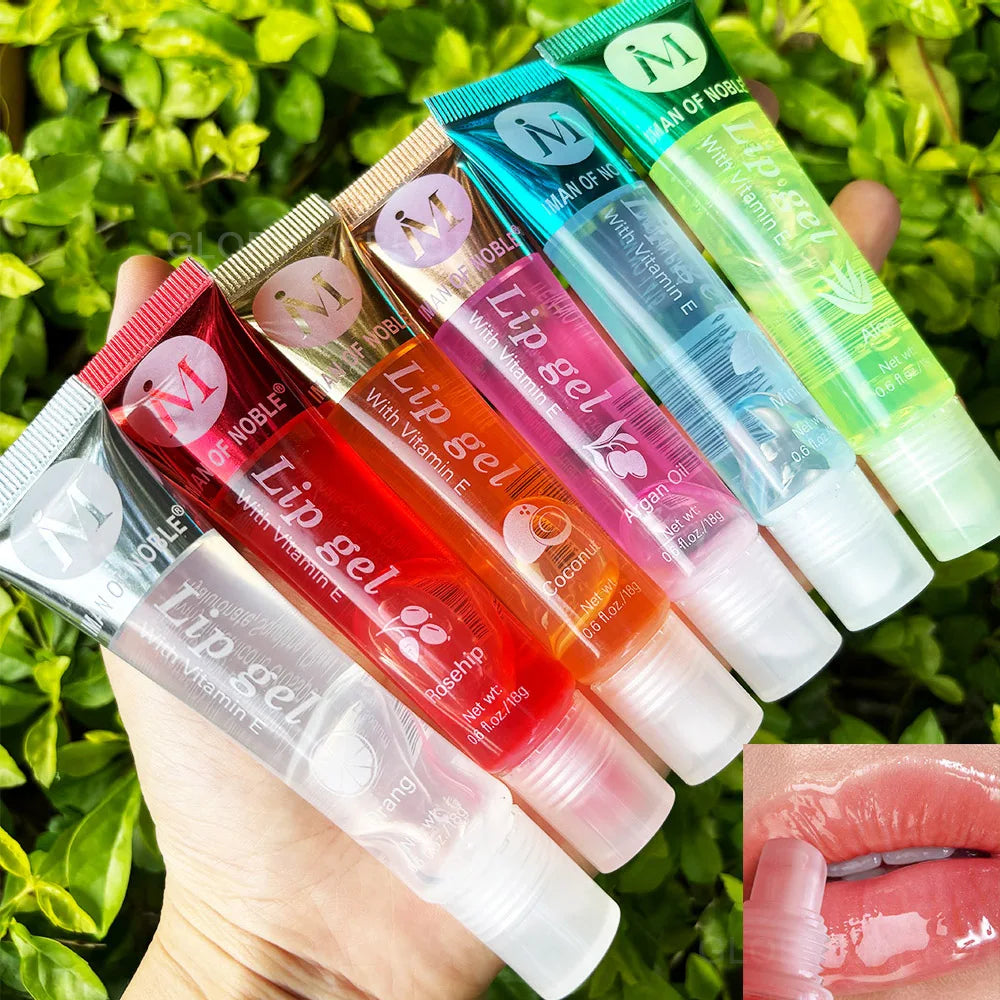 Set of 6 Fruity Lip Glosses – Moisturizing &amp; Shiny Clear Gel – Women's Lip Makeup