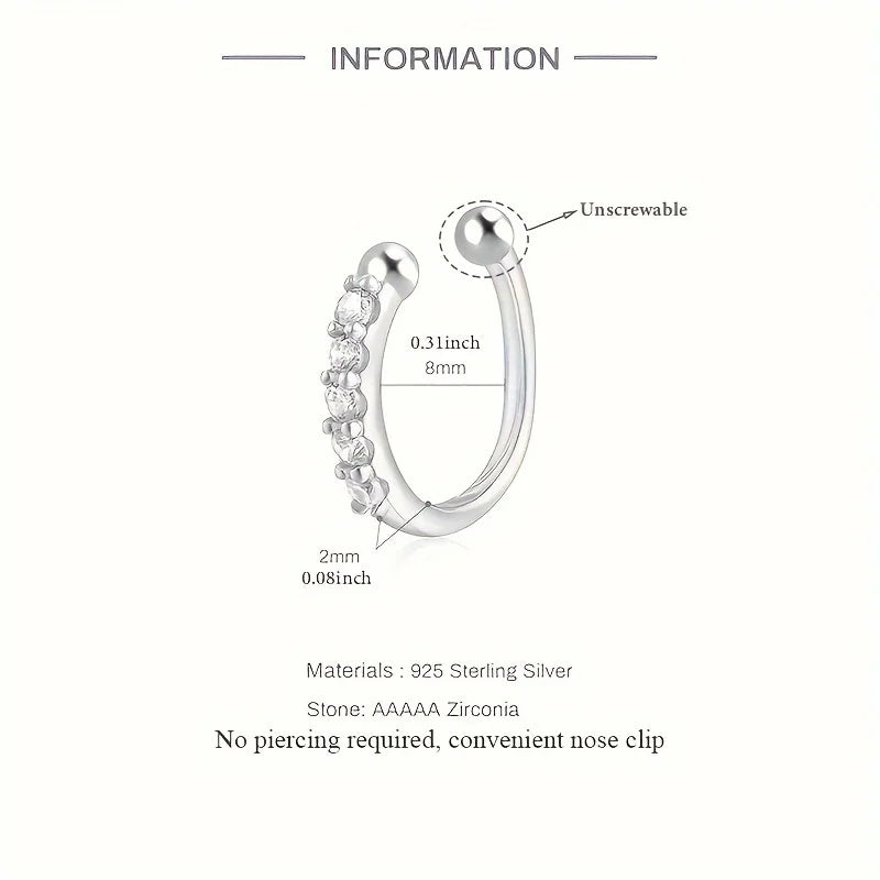 Fake Copper Nose Ring – Hypoallergenic Jewelry for Cartilage – Fake Piercing for Women